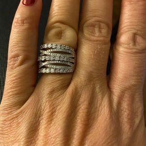 Effy 1 ct. t.w. Diamond, Sterling Silver, size 7.